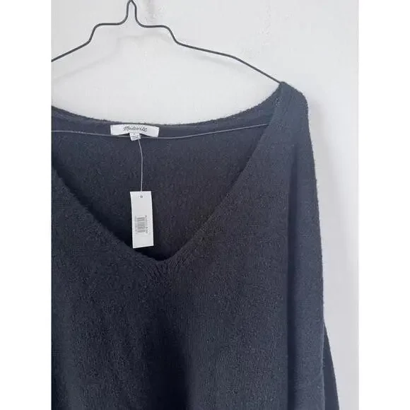 Madewell Wedged V-Neck Sweater NWT Women's Large Cotton/Merino Wool Blend - Picture 4 of 9